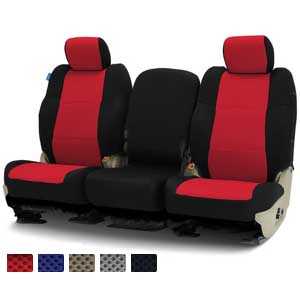 Coverking Spacer Mesh Car Seat Covers- custom fit-color red black